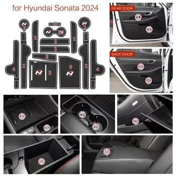 для Hyundai Sonata 2025 N-line противоскользящий коврик для дверного паза, подставка для стакана, аксессуары для интерьера 15 шт./компл.