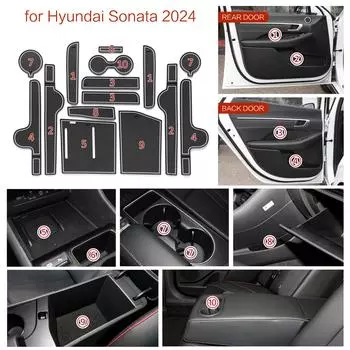 для Hyundai Sonata 2025 противоскользящий коврик для дверного паза, подставка для стакана, аксессуары для интерьера 15 шт./компл.