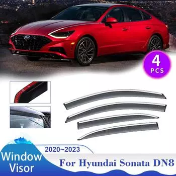 Для Hyundai Sonata DN8 2020 2024 2024 2024 Козырек для окон Солнцезащитный Дождевик Вентиляционный Дымовой Боковой Тент Для Автомобиля Навес Внешние Аксессуары прозрачный