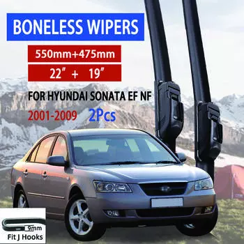 Для Hyundai Sonata EF NF 2001-2009 автомобильный стеклоочиститель U-образный мягкий резиновый бескаркасный без кронштейна автомобильные дворники 22 +19