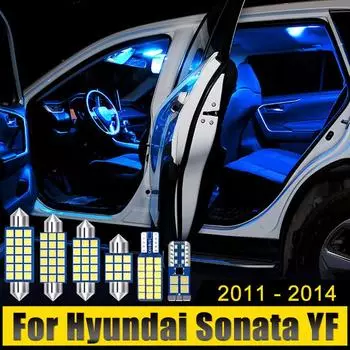 Для Hyundai Sonata YF 2011 2012 2013 2014 5 шт. безошибочные 12 В светодиодные автомобильные плафоны для чтения багажника лампы Canbus аксессуары белый