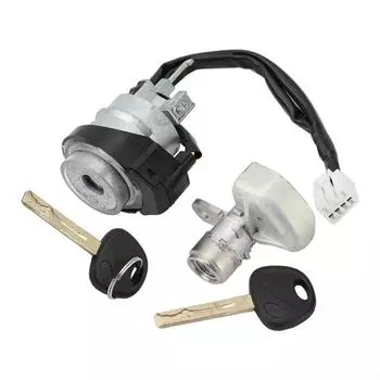 Для Hyundai Tucson 2015-21 замок передней левой двери и цилиндр замка зажигания + 2 ключа красный