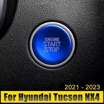 Для Hyundai Tucson NX4 2024 2024 2024 Двигатель автомобиля Кнопка запуска и остановки одним нажатием Кольцо Крышки Круглые накладки на корпус Наклейка Аксессуары серебряный