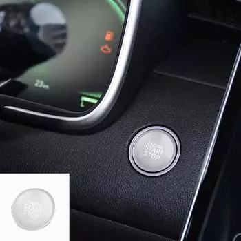 Для Hyundai Tucson NX4 Hybrid 2024 2024 2024 Кнопка запуска и остановки двигателя Накладка Декоративная наклейка Аксессуары серебряный