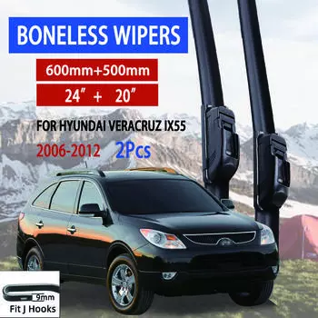 Для Hyundai Veracruz IX55 2006-2012 автомобильный стеклоочиститель U-образный мягкий резиновый бескаркасный без кронштейна автомобильные дворники 24 +20