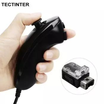 Для игрового контроллера Nintend Wii, 5 цветов, нунчаки, изогнутая игровая ручка, контроллер Nunchuk для игрового геймпада Nintendo Wii белый