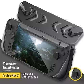 Для игровой консоли Asus ROG Ally X защитный чехол из ТПУ с подставкой и передней крышкой + закаленная пленка, противоударный защитный чехол чёрный