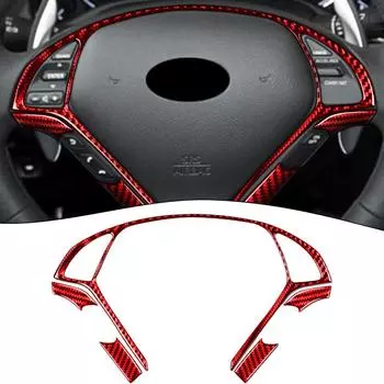Для Infiniti G37 Sedan Комплект отделки рулевого колеса из красного углеродного волокна