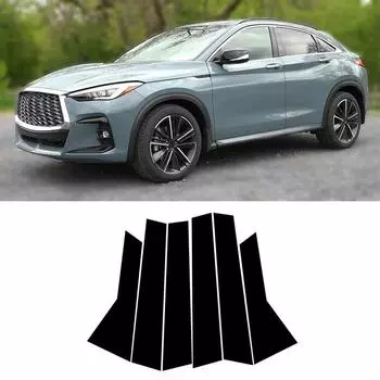 Для Infiniti QX55 QX50 2014-2017 2019 2020 2021-2023 автомобильные оконные стойки стойки дверной обшивки наклейки украшения глянцевый черный