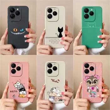 Для Infinix GT 20 Pro Note 40 Pro+ Smart 8 Zero 30 Itel S24 чехол из жидкого силикона, матовый чехол с милым котом, совой, защита камеры, популярные сумки для телефонов, корпус Infinix Zero 30 4G