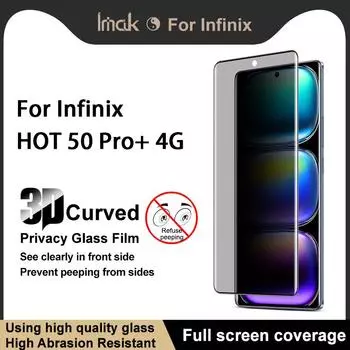 Для Infinix Hot 50 Pro Plus 4G Glass IMAK 3D изогнутое закаленное стекло с защитой от несанкционированного доступа, полноэкранная пленка Infinix Hot 50 Pro+ 4G