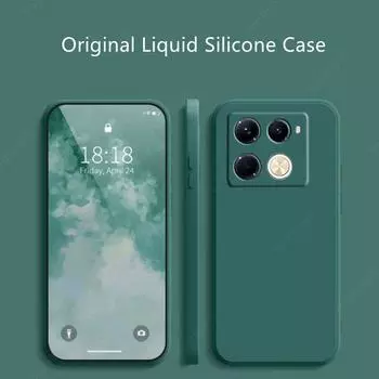 Для infinix Note 40 Pro Чехол infinix Note 40 Pro+ Чехол Funda Coque Оригинальный жидкий силиконовый мягкий бампер TPU infinix Note 40 Pro infinixNote40Pro4G чёрный