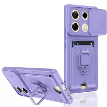 Для Infinix Note 40 Pro Plus Мягкий силиконовый чехол для телефона цвета конфеты Для Infinix Note 40 30 Pro Чехол-держатель для карточек и колец для Note 40 30 Pro 4G Note 40 Pro Plus чёрный