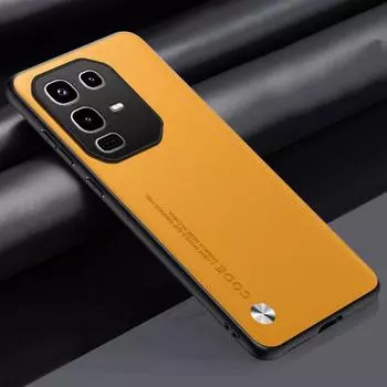 Для Infinix Note 50 Pro 4G 40Pro+ 40X простой кожаный чехол для телефона для Infinix Hot 50 Pro Plus матовый жесткий противоударный защитный чехол Infinix Hot 40i жёлтый