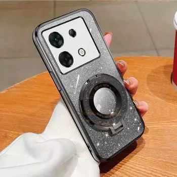 Для Infinix Zero 30 4G Zero30 5G X6731B X6731 чехол из мягкого силикона с блестящим ТПУ чехол для телефона задняя крышка магнитный держатель For Infinix Zero 30 4G фиолетовый