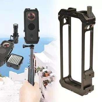 Для Insta360 ONE X2 металлический корпус расширения с магнитным креплением «холодный башмак» с резьбой 1/4 дюйма защитная рамка корпуса