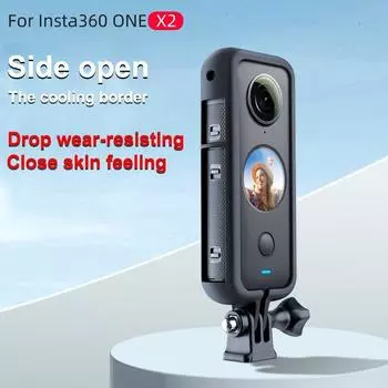 Для Insta360 ONE X2 защитный чехол-рамка с резьбовым отверстием 1/4 для камеры, адаптер для штатива, крепление для экшн-камеры Insta360 ONE X2, аксессуар чёрный