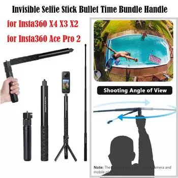 Для Insta360 X4 Невидимая селфи-палка Bullet Time Bundle Ручка для Insta360 X4 X3 Ace Pro 2 GoPro Panoramic Camera Аксессуары