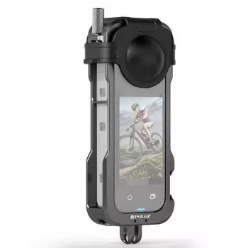 Для Insta360 X4 PULUZ металлическая защитная клетка корпус корпуса с крышкой объектива (черный) чёрный