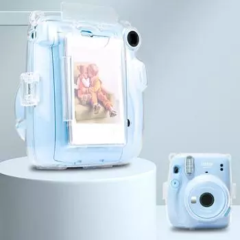 Для Instax Mini11 фотосумка прозрачный чехол для хранения чехол Crystal защитный чехол ремешок сумка наклейка комплект из трех предметов