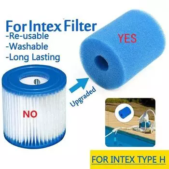 Для Intex Type H моющийся многоразовый бассейн биохимический хлопковый фильтр для аквариума пруд пенопластовый губчатый картридж CHINA