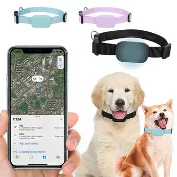 Для iOS Mini GPS Tracker на батарейках, отслеживающий движение животных, регулируемый ошейник с функцией оповещения о потере питомца, товары для животных синий
