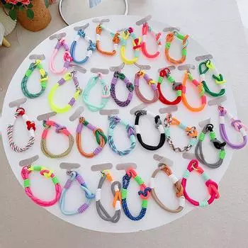 Для IP 15 14 Pro Max Samsung Flip 4 цветная веревочная цепочка корейский мобильный телефон милый узел портативный браслет на руку с защитой от потери A8