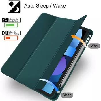 Для iPad Air 5 2024 Air 4 Чехол 10 10th 10,9 дюймов iPad Pro 11 2024 2024 2020 Чехол-держатель для зарядки и карандаша Магнитный чехол Funda Coque Capa 2024 iPad Air 11 M2 светло-синий