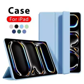 Для iPad Pro 13 11 12,9 дюймов M4 M2 2024 10th 9th 10.9 Чехол Air 5 4 3 2 Для iPad 8th 7th Generation Funda mini 6 2021 Чехол-подставка Mini 4 5 розовый