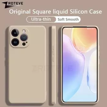 Для iPhone16 Pro Max ZROTEVE шелковистый жидкий силиконовый мягкий чехол для iPhone 16 15 14 Plus 11 12 13 Mini SE 2 3 2020 2022 чехол для телефона For iPhone SE 2020 чёрный