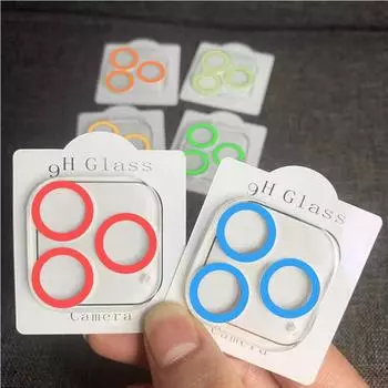Для iPhone 11 12 13 14 Pro Max защитное кольцо для объектива камеры из закаленного стекла защитная пленка 11/12 Mini оранжевый