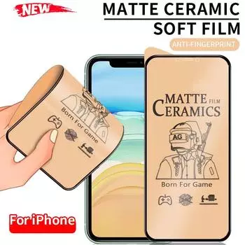 Для iPhone 11 12 13 mini 14 15 16 Pro Max X XR XS XS Max SE 2020 6 6s 7 8 Plus матовая мягкая керамическая защитная пленка для экрана iPhone 6/6s