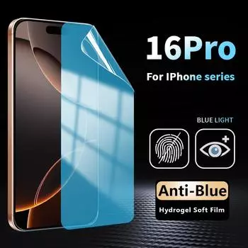 Для iPhone 11 12 13 mini 14 15 16 Pro Max X XR XS Max SE 2020 6 6s 7 8 Plus Anti Blue Ray гидрогелевая пленка для защиты экрана iPhone 6/6s