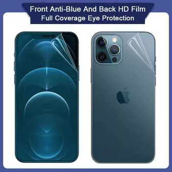 Для iPhone 11 13 14 15 16 Pro Max 12 Mini SE 2020 6 6s 7 8 Plus X XS XR Полное покрытие Анти-синий свет Передняя прозрачная задняя пленка Мягкая защитная пленка для экрана iPhone 6/6s