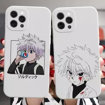 Для Iphone 13 11 12 14 Pro Max Mini Xs Xr 14plus белый чехол аниме Hunter X Hunter Killua Hisoka силиконовый защитный чехол For iPhone 13 Pro