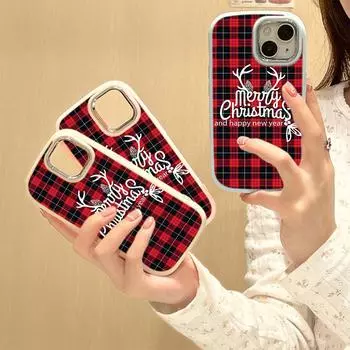 для iPhone 13 14 15 Pro Max Samsung Galaxy A14 A15 A24 Xiaomi 13T Redmi 12C Мягкий пухлый чехол для телефона A5 Рождественский арт-дизайн Силиконовый чехол из ТПУ for iPhone 7