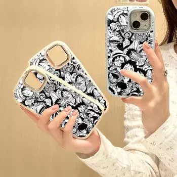 Для iPhone 13 14 15 Pro Max Samsung Galaxy A14 A15 A24 Xiaomi 13T Redmi 12C Мягкий пухлый чехол для телефона A28 One Piece Луффи Аниме ТПУ Силиконовый чехол for iPhone 7