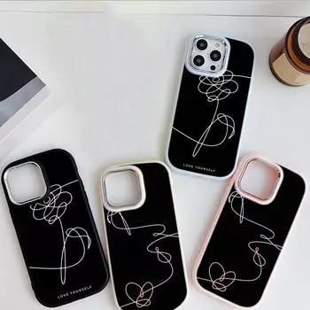 Для iPhone 13 14 15 Pro Max Samsung Galaxy A14 A15 A24 Xiaomi 13T Redmi 12C Мягкий пухлый чехол для телефона A18 Love Yourself Цветочный арт ТПУ чехол for iPhone 7