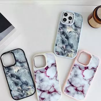 для iPhone 13 14 15 Pro Max Samsung Galaxy A14 A15 A24 Xiaomi 13T Redmi 12C Мягкий пухлый чехол для телефона A48 Чехол с пейзажным рисунком Крышка из масляного мрамора из ТПУ for iPhone 7