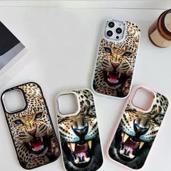 Для iPhone 13 14 15 Pro Max Samsung Galaxy A14 A15 A24 Xiaomi 13T Redmi 12C Мягкий пухлый чехол для телефона A51 Тигровый леопардовый чехол из ТПУ for iPhone 7