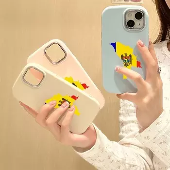 Для iPhone 13 14 15 Pro Max Samsung Galaxy A14 A15 A24 Xiaomi 13T Redmi 12C Мягкий пухлый чехол для телефона NY12 Флаг Молдовы Силиконовый чехол из ТПУ for iPhone 7