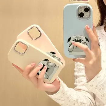 Для iPhone 13 14 15 Pro Max Samsung Galaxy A14 A15 A24 Xiaomi 13T Redmi 12C Мягкий пухлый чехол для телефона NY1 Animal Cute Мопс Силиконовый чехол из ТПУ for iPhone 7