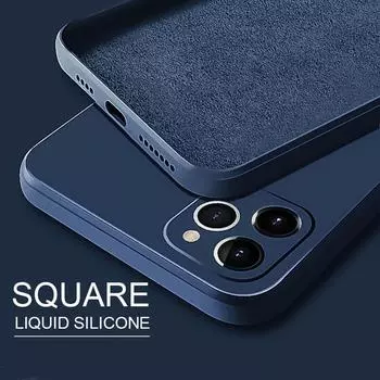 Для iPhone 13 Pro Чехол Чехол для Apple iPhone 13 12 11 Pro Max 8 7 6 SE Shell Жидкий силиконовый бампер для iPhone 13 Pro For iPhone 13 чёрный