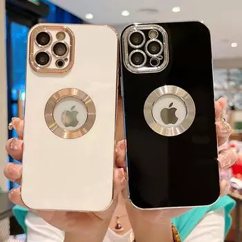 Для Iphone 13 Pro Max чехол с роскошным покрытием чехол для телефона со стеклянной защитной пленкой для объектива Funda Capa для Iphone 12 11 Pro Max 13 For iPhone 11