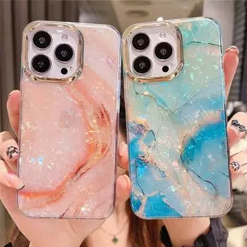 Для iPhone 13 Pro Max Glitter Dream Shell Трещина Мраморный чехол для телефона iPhone 12 11 Pro Max 14Plus 14pro Противоударный чехол For iPhone 11Pro Max