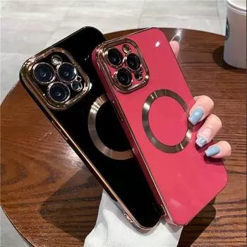 Для Iphone 13pro гальванический магнитный чехол для телефона с беспроводной зарядкой для Iphone 13 11 12 Pro Max 11 защитная задняя крышка для камеры For iPhone 11Pro