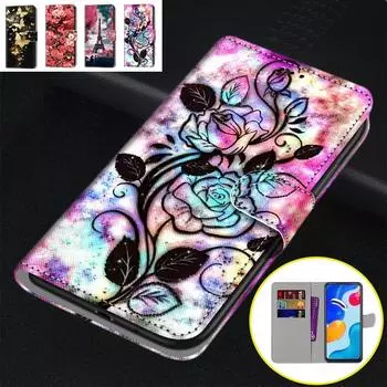 Для iPhone 14 13 12 Pro Max Samsung S23 Plus S22 Ultra A04 A13 A14 A23 милый держатель для карт из искусственной кожи с розами и цветами, флип-кошелек с подставкой для телефона iPhone 11 Pro Max