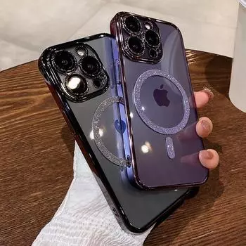 Для Iphone 14 Блестящий защитный чехол для линз с беспроводной зарядкой для Iphone 14 Pro Max 12 13 Pro Max Прозрачный мягкий чехол For iPhone 14Pro