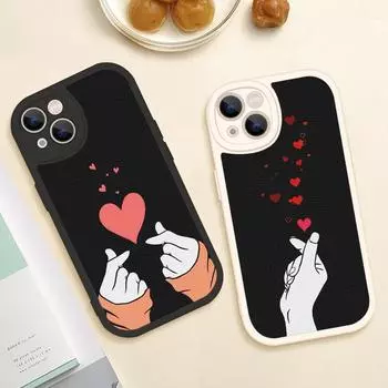 Для iPhone 14 Fingertip Love Phone Case для iPhone 14 13 11 12 Pro MAX 13 12 MiNi 7 8 14 plus X XS XR Lambskin Защитные чехлы 13 pro max