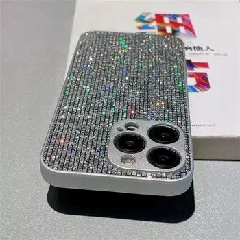 Для iPhone 16 15 14 Pro Max защитный чехол со стразами для iPhone 12 11 13 Pro Max 14 Plus 13 блестящий жесткий чехол из поликарбоната с бриллиантами iPhone 14 Pro чёрный
